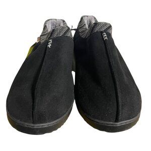 Mens Dearfoams Black Indoor/Outdoor Slippers X-Large 13-14 With Memory Foam Sole